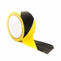 Bertech Safety Warning Hazard Floor Tape, 1 In. Wide x 54 Feet Long, Black and Yellow Stripes BERST-1BY